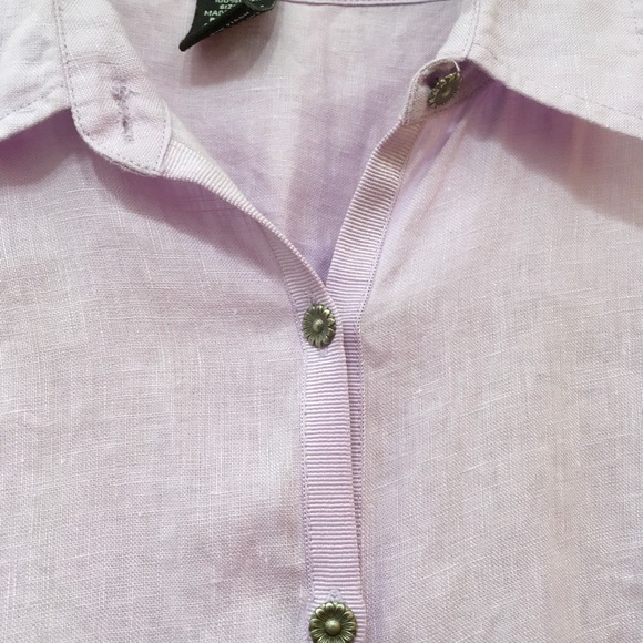 Sweet linen blouse with 3/4 sleeves - Picture 2 of 6